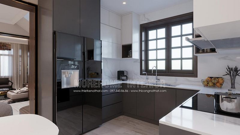 Trang trí nội thất phòng bếp nhỏ với các thiết bị bếp hiện đại